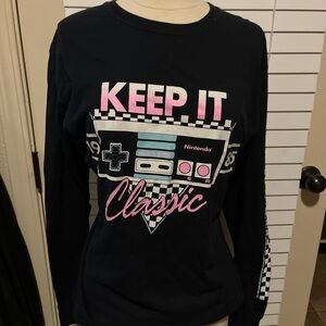 Nintendo Keep It Classic Black Long Sleeve Shirt